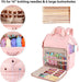 Knitting Bag Backpack, Yarn Storage Organizer Large Crochet Bag Tote Water Resistant Yarn Holder Case for Carrying Projects, Knitting Needles, Crochet Hooks and Other Accessories (Pink)