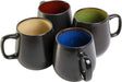 Gibson Soho Lounge 16-Piece Square Reactive Glaze Dinnerware Set, Red