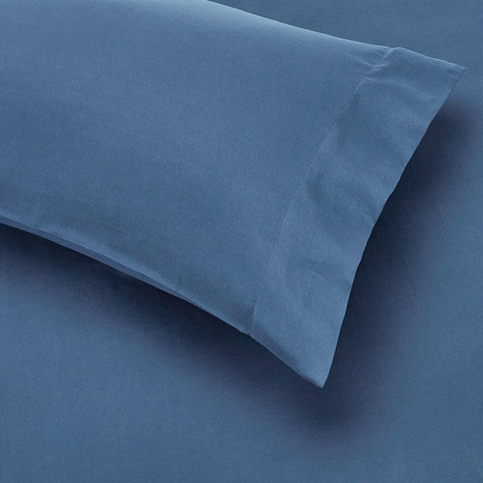 7-Piece Lightweight Microfiber Bed-In-A-Bag Comforter Bedding Set - Full/Queen, Royal Blue Calvin Stripe