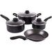 Mainstays 7 Piece Nonstick Dishwasher Safe Cookware Set, Black