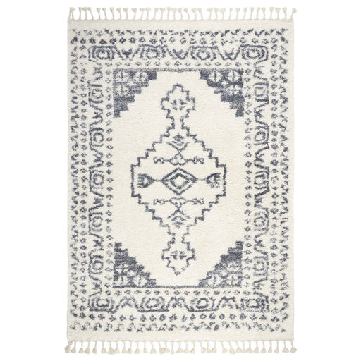 Wanda June Home Persian Shag with Fringe Area Rug, Blue/Ivory, 5'2" X 7'2" by Miranda Lambert