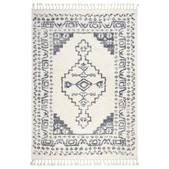 Wanda June Home Persian Shag with Fringe Area Rug, Blue/Ivory, 5'2" X 7'2" by Miranda Lambert