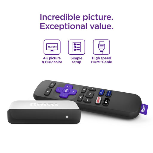 Premiere | 4K/HDR Streaming Media Player with Premium High Speed HDMI Cable and Simple Remote