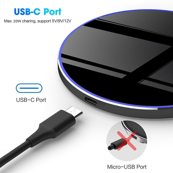 20W Fast Wireless Charger Induction Charging Station Phone Charging Pad for Iphone 14 13 12 11 Series XS XR X 8 8Plus Samsung Galaxy Huawei