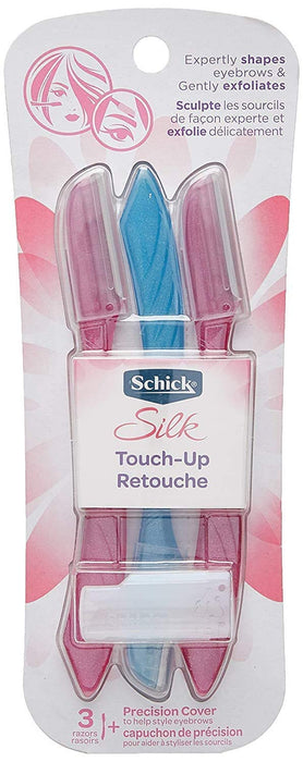 Schick Hydro Silk Touch-Up Dermaplaning Tool, 3 Count | Eyebrow Razor, Face Razors for Women, Face Shaver, Dermaplane
