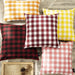 Gingham Checker Plaid Farmhouse Summer Square Decorative Throw Pillow for Couch, 12" X 20", Orange/White, 2 Pack