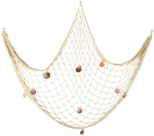 Natural Fishing Net Decor with Shells 79 Inch Beach Theme Decor for Party Home Bedroom Wall Hanging Fish Net Decorations