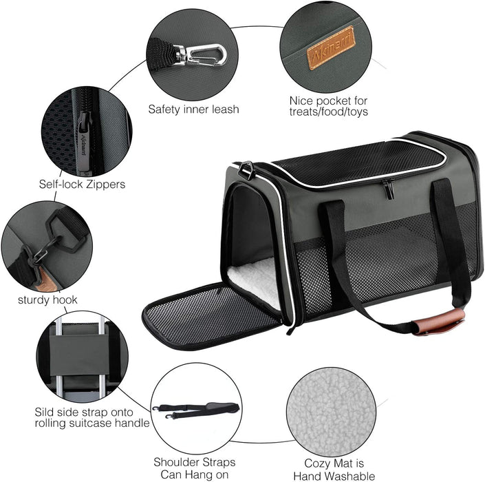 Airline Approved Pet Carriers,Soft Sided Collapsible Pet Travel Carrier for Medium Puppy and Cats, Cats Carrier, Pet Carriers for Small Medium Cats