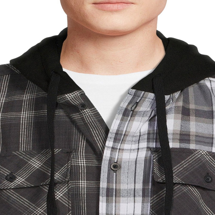 Men'S and Big Men'S Hooded Flannel Shirt with Long Sleeves, Sizes up to 5X