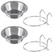 Set of 2 Stainless-Steel Dog Bowls - Cage, Kennel, and Crate Hanging Pet Bowls for Food and Water - 20Oz Each and Dishwasher Safe by PETMAKER