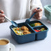 Bento Box, Bento Box for Adults, 49 OZ 3 Compartments Bento Lunch Box with Spoon & Fork, Leakproof Bento Box, Microwave Safe