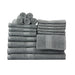 Mainstays Solid 18-Piece Bath Towel Set, School Grey
