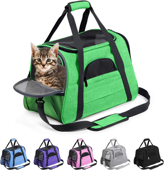 Pet Carrier Airline Approved Pet Carrier Dog Carriers for Small Dogs, Cat Carriers for Medium Cat Small Cat, Small Pet Carrier Small Dog Carrier Airline Approved Cat Travel Carrier-Black,L