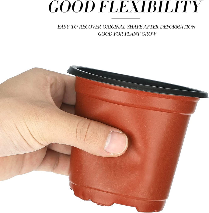 100 Pcs 4" Plastic Plants Nursery Pot/Pots Seedlings Flower Plant Container Seed Starting Pots