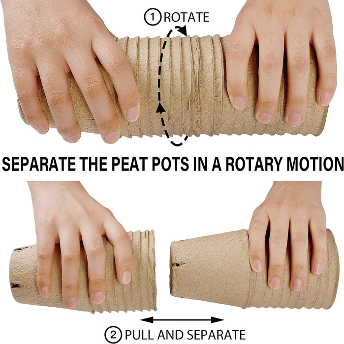 36 Set Plant Nursery Pots with Humidity Dome, Seed Starter Pots Biodegradable Peat Pots, Seedlings Planting Pots with Plant Labels for Indoor Outdoor Garden