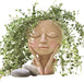 Face Flower Pot Head Planter Pot Succulent Planter Cute Resin Cactus Planter with Drainage Hole Closed Eyes