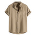 Mens T Shirts,Men'S Summer Fashion Short Sleeve Casual Solid Color Button-Up Shirts