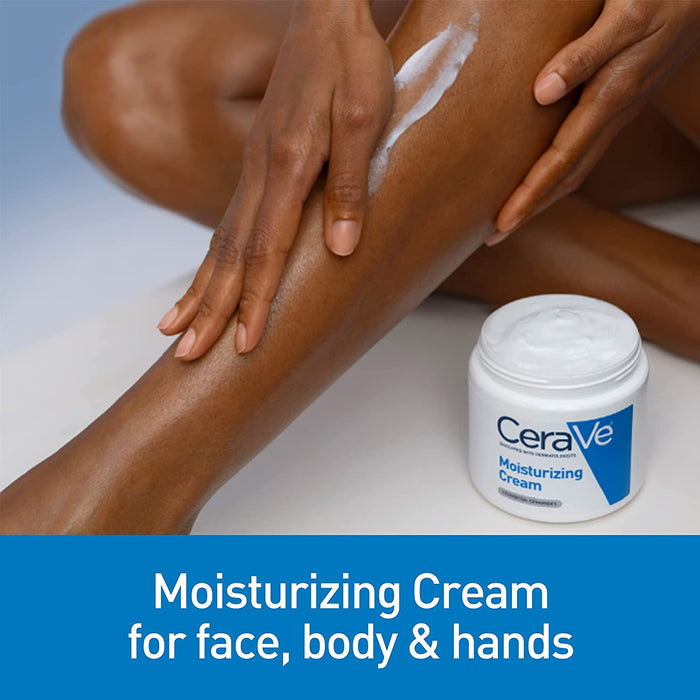 Cerave Moisturizing Cream | Body and Face Moisturizer for Dry Skin | Body Cream with Hyaluronic Acid and Ceramides | Normal | Fragrance Free | 19 Oz | Packages May Vary