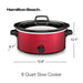 Slow Cooker, Large Capacity, Serves 7+, 6 Quarts, Red, 33666