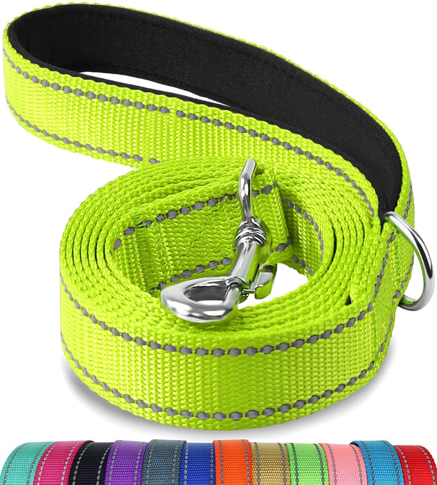Double-Sided Reflective Dog Leash, 6 FT/5FT/4 FT, Padded Handle Nylon Dogs Leashes for Walking, Training Lead for Small & Medium Dogs, Gray, 5FT