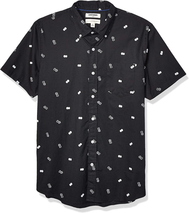 Men'S Standard-Fit Short-Sleeve Printed Poplin Shirt