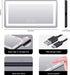 Car Sun Visor Vanity Mirror, Rechargeable Makeup Mirror with 3 Light Modes & 60 Leds - Dimmable Clip-On Rear View Sun-Shading Cosmetic Mirror with Touch on Screen, Universal for Truck SUV (Black)