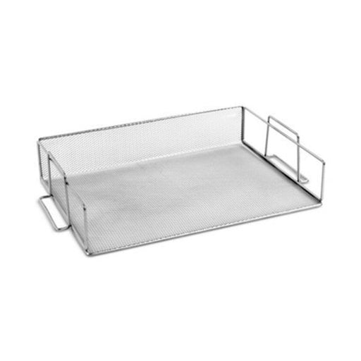Mesh Stackable Letter Tray and Paper Sorter Desk Organizer, Silver