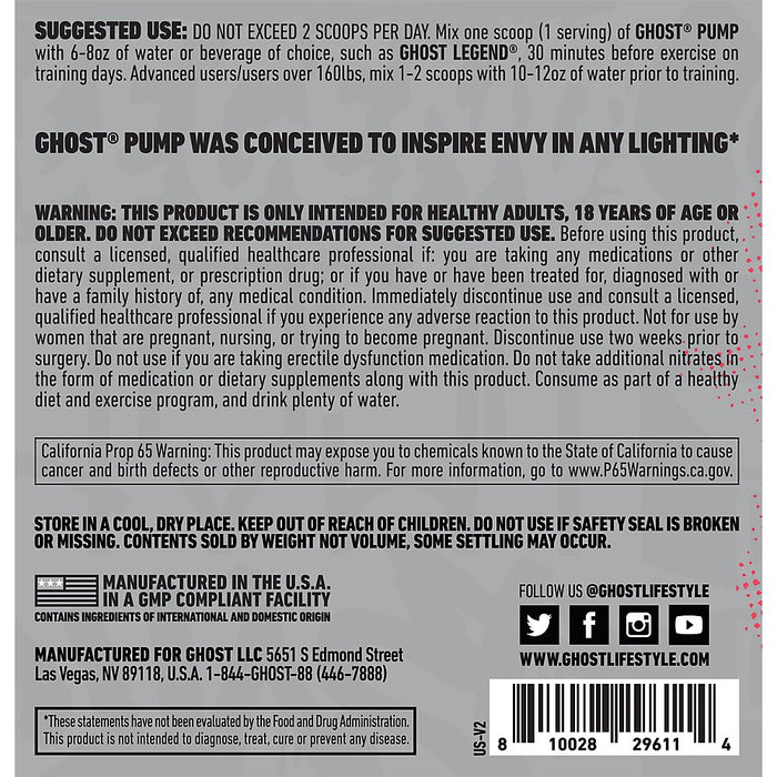 Pump Nitric Oxide Natty (9.5 Oz. / 40 Servings)