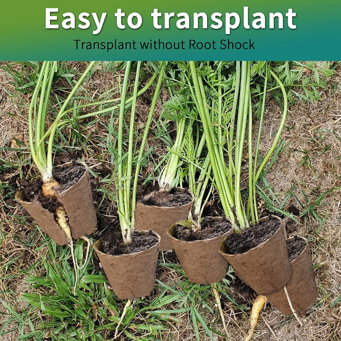3”Seed Pots for Planting,50 Pack Seed Starter Peat Pots,Heavy Duty Thickened Peat Pots for Seedlings,Paper Pulp Peat Pot Organic Germination Starter Pots for Planting,Planting Cups for Seeds