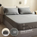 Simple&Opulence 100% Linen Sheet Set Solid Color-4 Pcs Washed French Linen Bed Sheets(1 Flat Sheet,1 Fitted Sheet,2 Pillowcases)-Breathable Bedding Set (Grey, Queen)