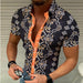 ⭐⭐Button up Shirt Men Baroque Fashion Hawaiian Short Sleeve T Casual Party Dress