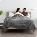 Plush Sherpa Bed Blanket, Fluffy & Soft, Reversible, Lightweight, Full/Queen, Gray