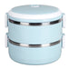 Stainless Steel Bento Box Lunch Box Container Thermal Stackable Lunch Box Compartment Portable Snack Box round Soup Container for Student Children Work, 2 Layer
