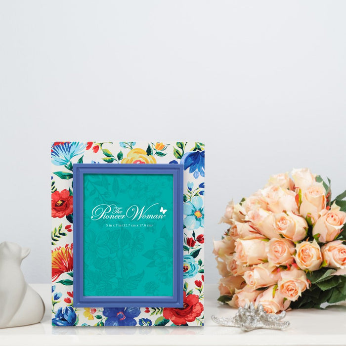 The Pioneer Woman 5X7 Blue Floral Picture Frame