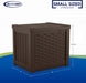 22-Gallon Small Deck Box - Lightweight Resin Indoor/Outdoor Storage Container and Seat for Patio Cushions and Gardening Tools - Store Items on Patio, Garage, Yard - Java Brown