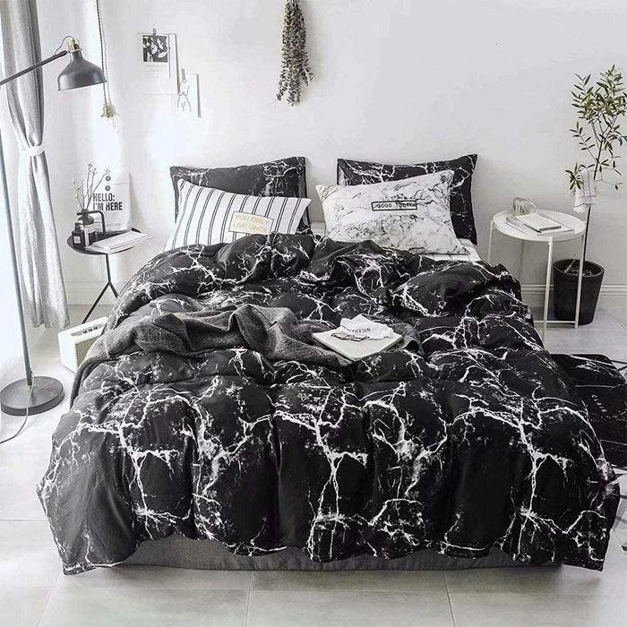 Black White Comforter Set Full Black Marble Bedding Comforter Sets Full Men Boys Women Comforter Black Comforter Sets 3Pcs Black Comforter Sets Full Size