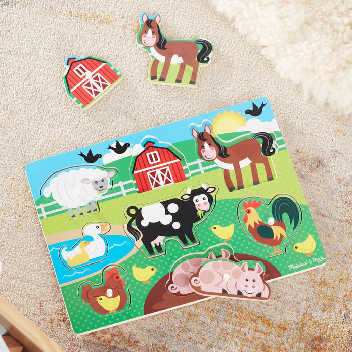 Farm Wooden Peg Puzzle (8 Pcs)