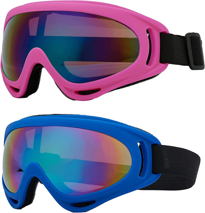2 Pack Ski Goggles Snowboard Goggles for Men Women & Youth, Snow Goggle