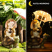 Solar Garden Statue Outdoor Decor, Rabbit Siting on Turtle Holding an Umbrella with String Lights, Easter Bunny Statue for Patio, Lawn, Yard Art Decoration, Housewarming Garden Gift
