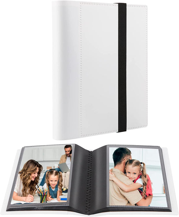 Small Photo Album 4X6 Photos Black Inner Page with Strong Elastic Band, Each Small Album Holds 64 Photos, 4X6 Mini Book Photo Pictures Album Birthday Christmas Photo Albums Wedding Anniversary (Black)