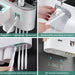 Toothbrush Holder Wall Mounted Automatic Toothpaste Dispenser Squeezer Kit,Toothbrush Holder with Toothpaste Dispenser, 4 Toothbrush Slots,3 Cups