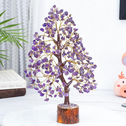 Amethyst Crystal Tree - Meditation Accessories - Good Luck Gifts for Women - Gemstone Tree - Feng Shui Decor - Tree of Life - Spiritual Decor - Blue Crystal Tree - Home Decor Size:-10-12 Inch