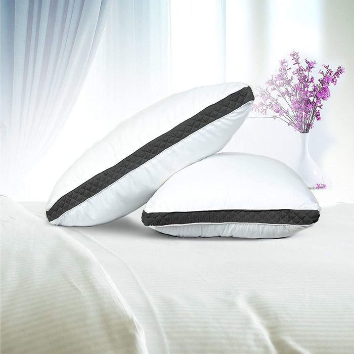Lux Decor Collection Gusseted Queen Pillows Set of 2 - Comfortable Breathable Bed Pillows for Sleeping (18X26)