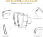 Double Wall Glass Coffee Mugs, (4-Pcak) 16 Ounces-Clear Glass Coffee Cups with Handle,Insulated Coffee Glass,Cappuccino Cups,Tea Cups,Latte Cups,Beverage Glasses Heat Resistant