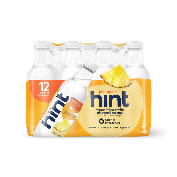 Hint Water Best Sellers Pack (Pack of 12), 16 Ounce Bottles, 3 Bottles Each Of: Watermelon, Blackberry, Cherry, and Pineapple, Zero Calories, Zero Sugar and Zero Sweeteners
