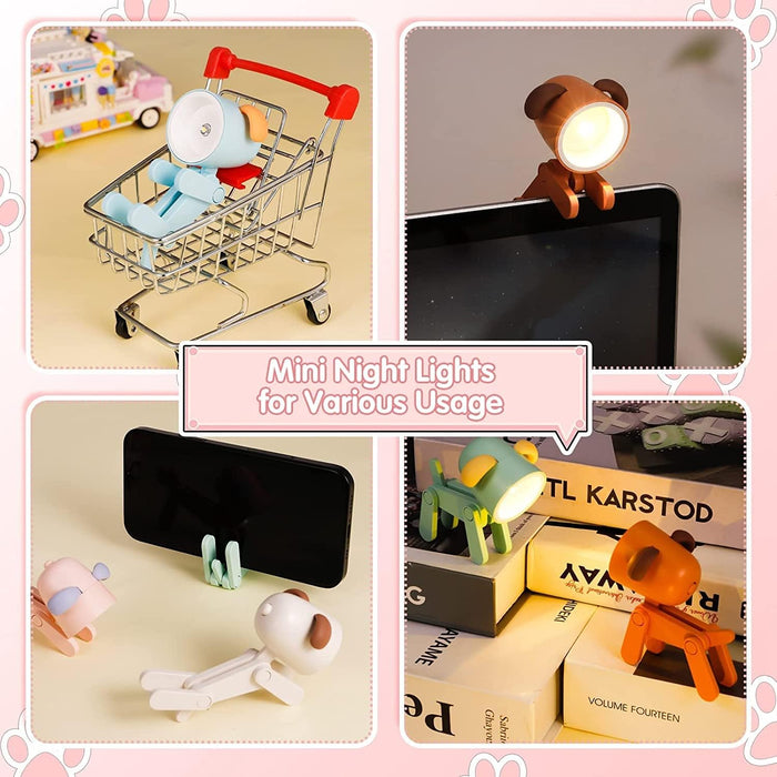 Kunhe 12 Pack Puppy Dog Pet Small Mini Night Lights for Kids Cute Animal Led Night Light Lamps for Toddler Peachloft Peach Loft Read Book Light Christmas Gift Stocking Stuffers