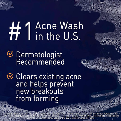 Acne Foaming Wash Benzoyl Peroxide 10% Maximum Strength Antimicrobial, 5.5 Oz