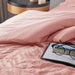 Full/Queen Seersucker Comforter Set with Sheets Pink Bed in a Bag 7-Pieces All Season Bedding Sets with Comforter, Pillow Sham, Flat Sheet, Fitted Sheet, Pillowcase