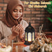 Mini Ramadan Candle Mubarak Lantern LED Eid Mubarak Lantern Moon Star Lights Moroccan Style Hanging Lantern for Home Patio Table Wedding Centerpiece Festival Decor (Black, 6 Pieces)