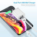 Long Iphone Charger 6Ft, 2Pack [Apple Mfi Certified] Lightning to USB Charging Cable Cord with 2 USB Wall Charger Power Adapter Travel Plug Block for Iphone 13 12 11 Pro XS Max Ipad Case